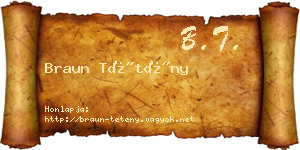 Braun Tétény névjegykártya